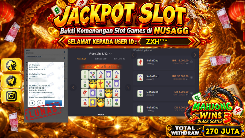 JACKPOT 270 JUTA DI MAHJONG WAYS 1